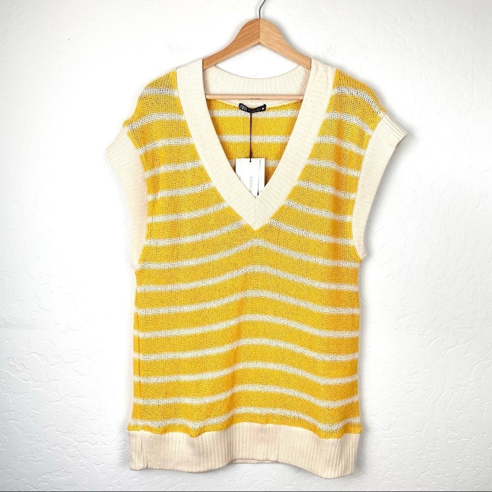 ZARA Oversized Knit Sweater Vest NWT